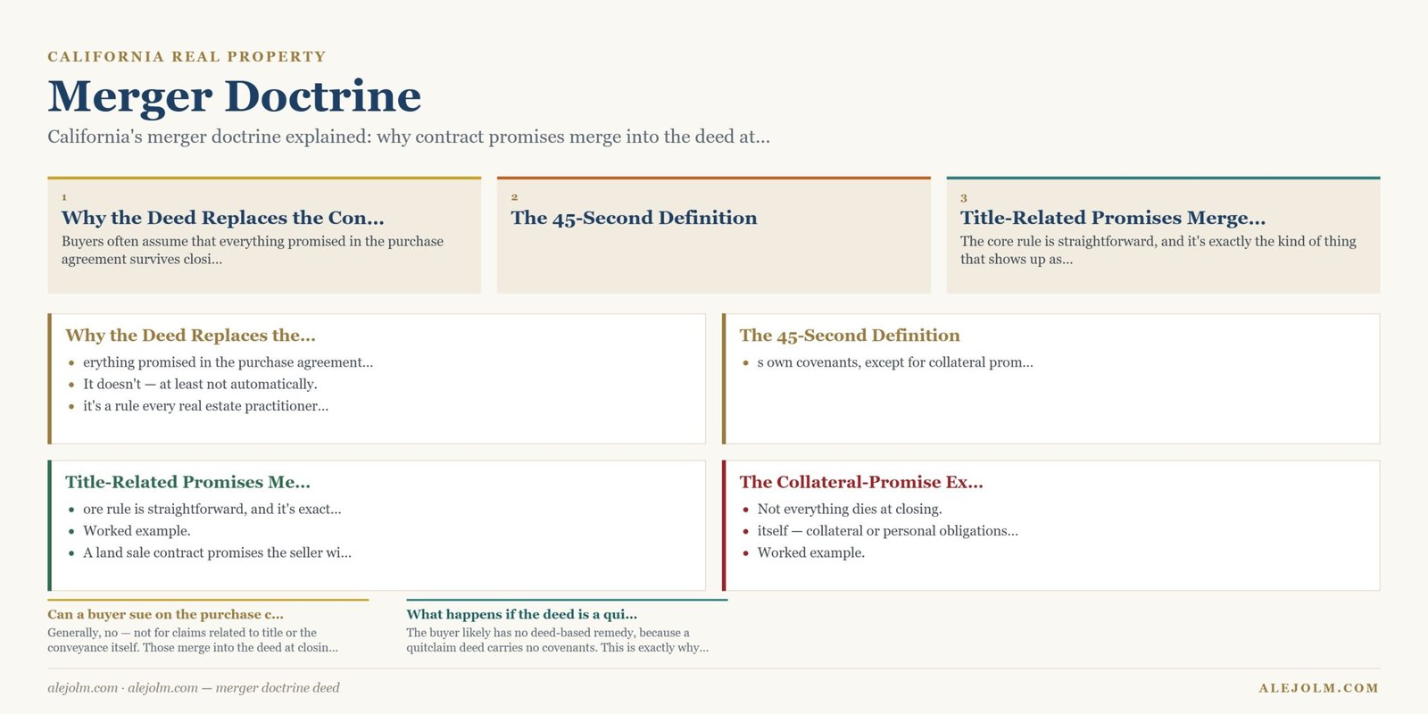 Diagram summarising merger doctrine deed under California and federal law
