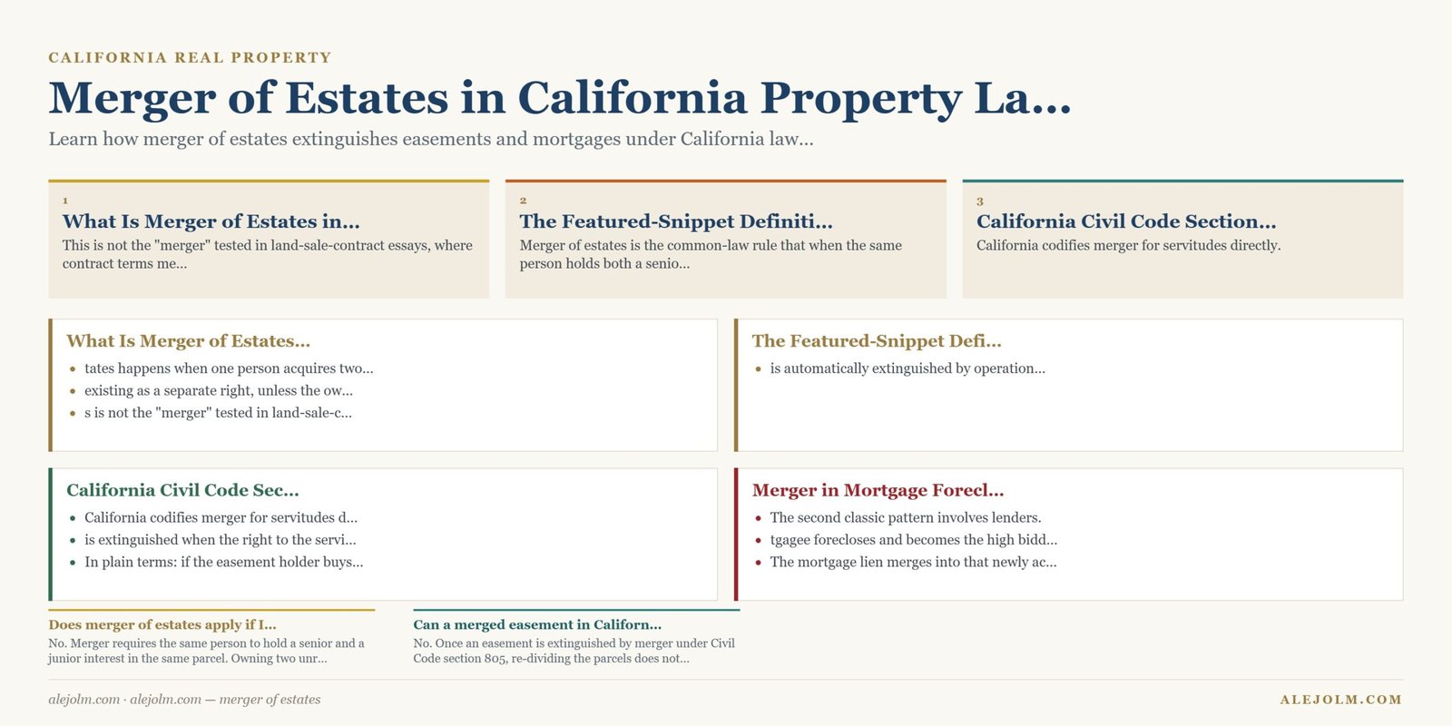 Diagram summarising merger of estates under California and federal law